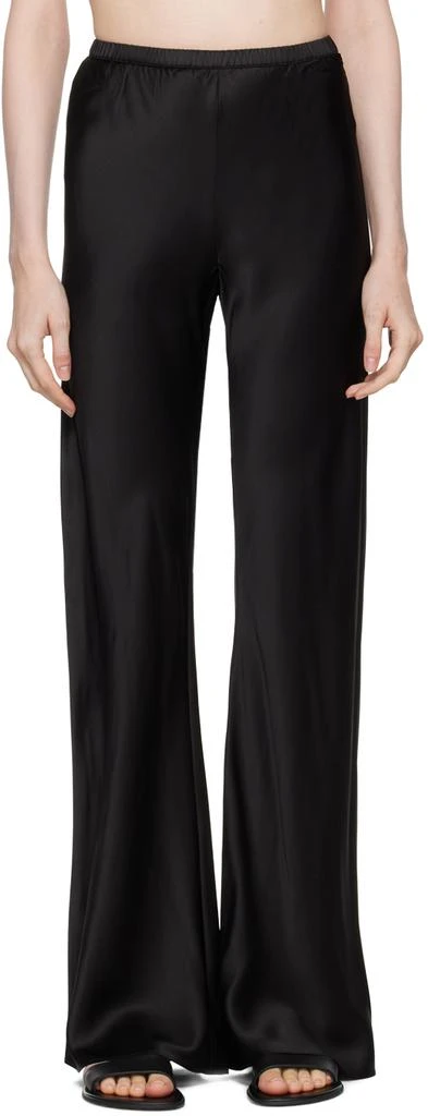 Silk Laundry Black Bias-Cut Lounge Pants 1