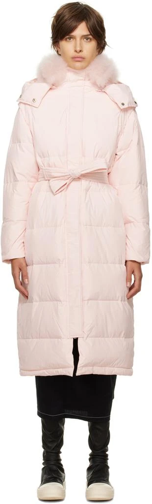 Yves Salomon Pink Quilted Down Jacket 1