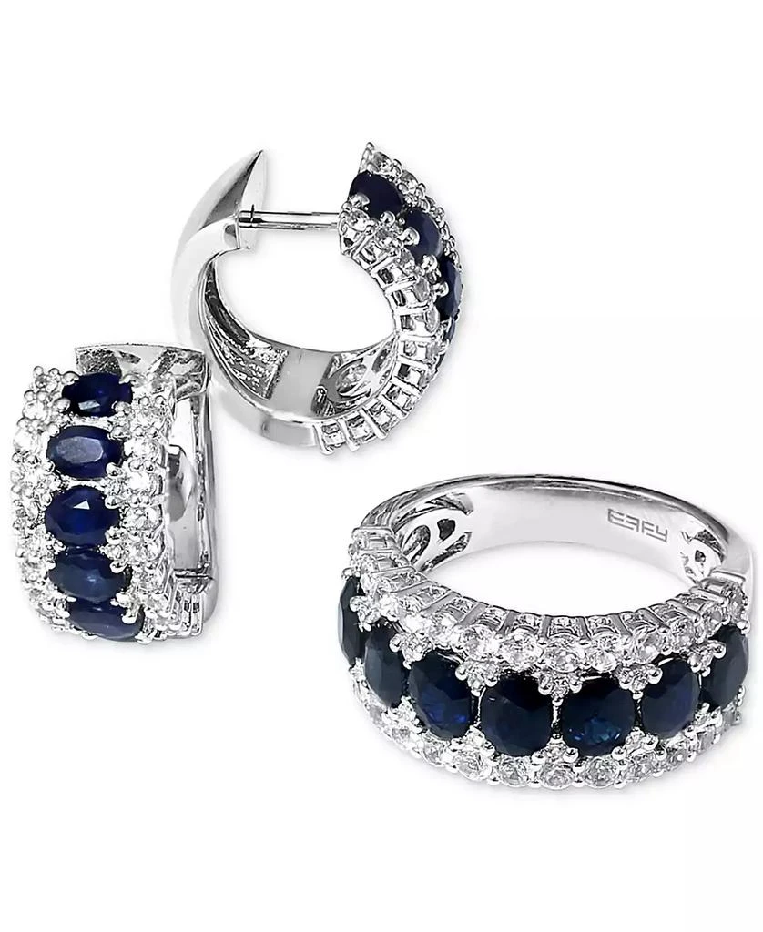 Effy EFFY® Blue & White Sapphire Ring (3-1/2 ct. t.w.) & Diamond (1/20 ct. t.w.) in 14k White Gold. (Also available Emerald and Pink Sapphire) 5
