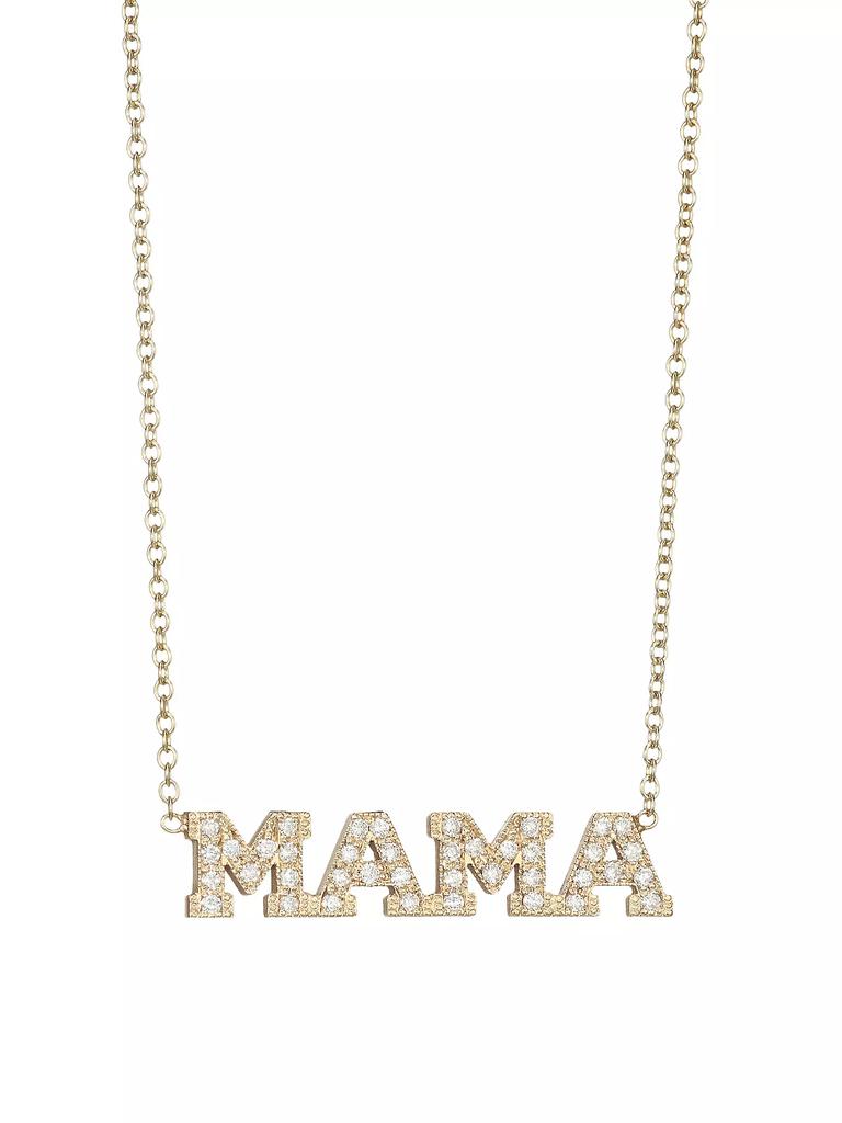 Zoë Chicco 14K Yellow Gold Diamond MAMA Pendant Necklace