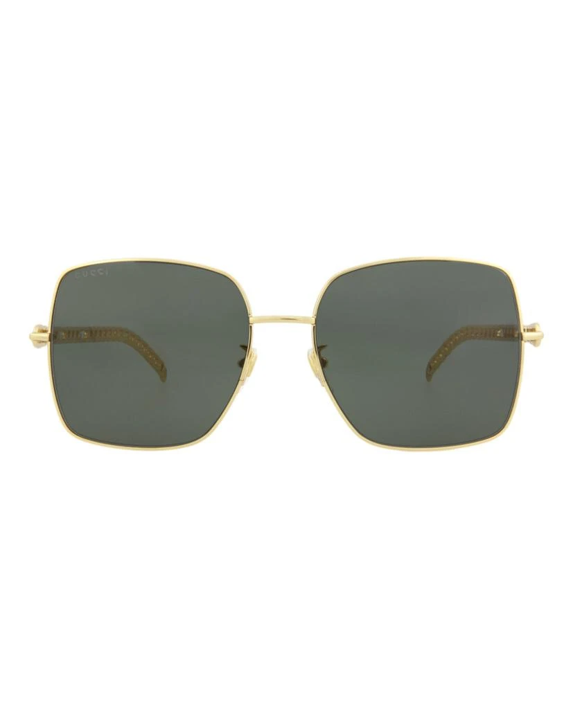Gucci Square-Frame Metal Sunglasses