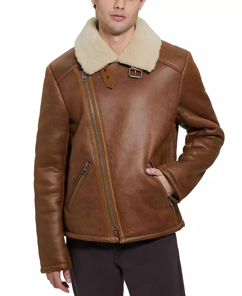 Faux Fur Collar Calvin Klein Leather Jacket Macys Shop Men's Toni