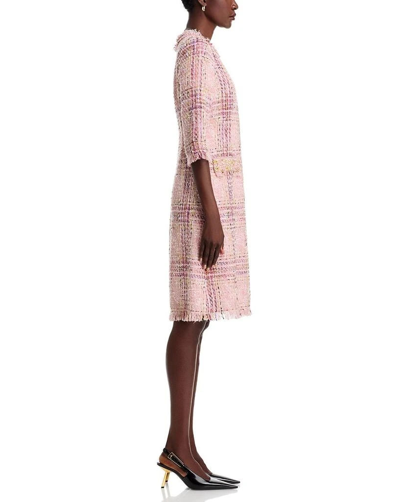 Teri Jon Plaid Pattern Tweed Dress 5
