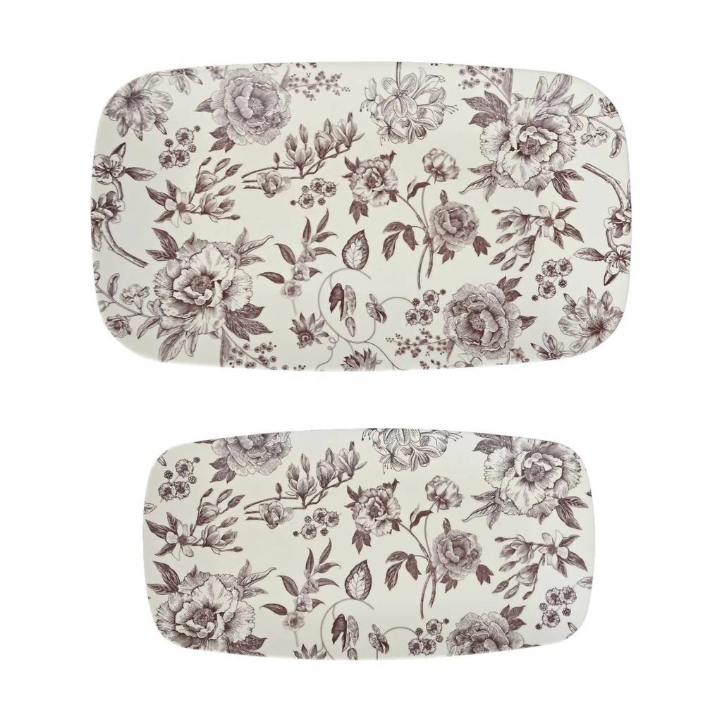 SWEET WATER DECOR Sweet Water Decor - Delft Stacking Melamine Set Of 2 Serving Tray