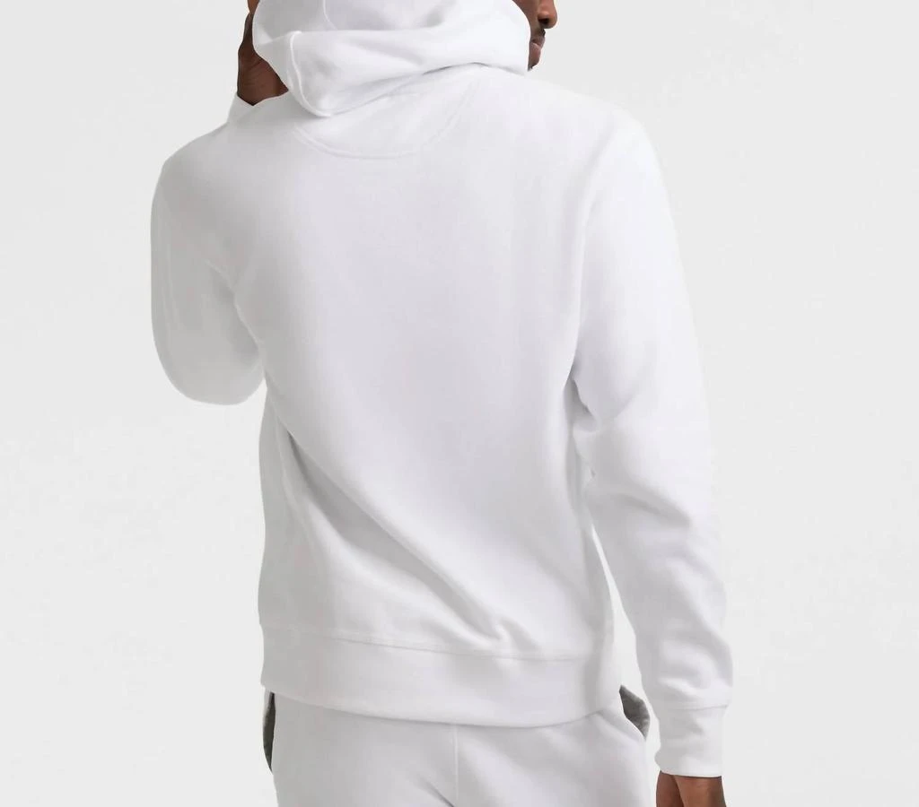 CHAMPION Men's Powerblend Fleece Hoodie C Logo In White 2