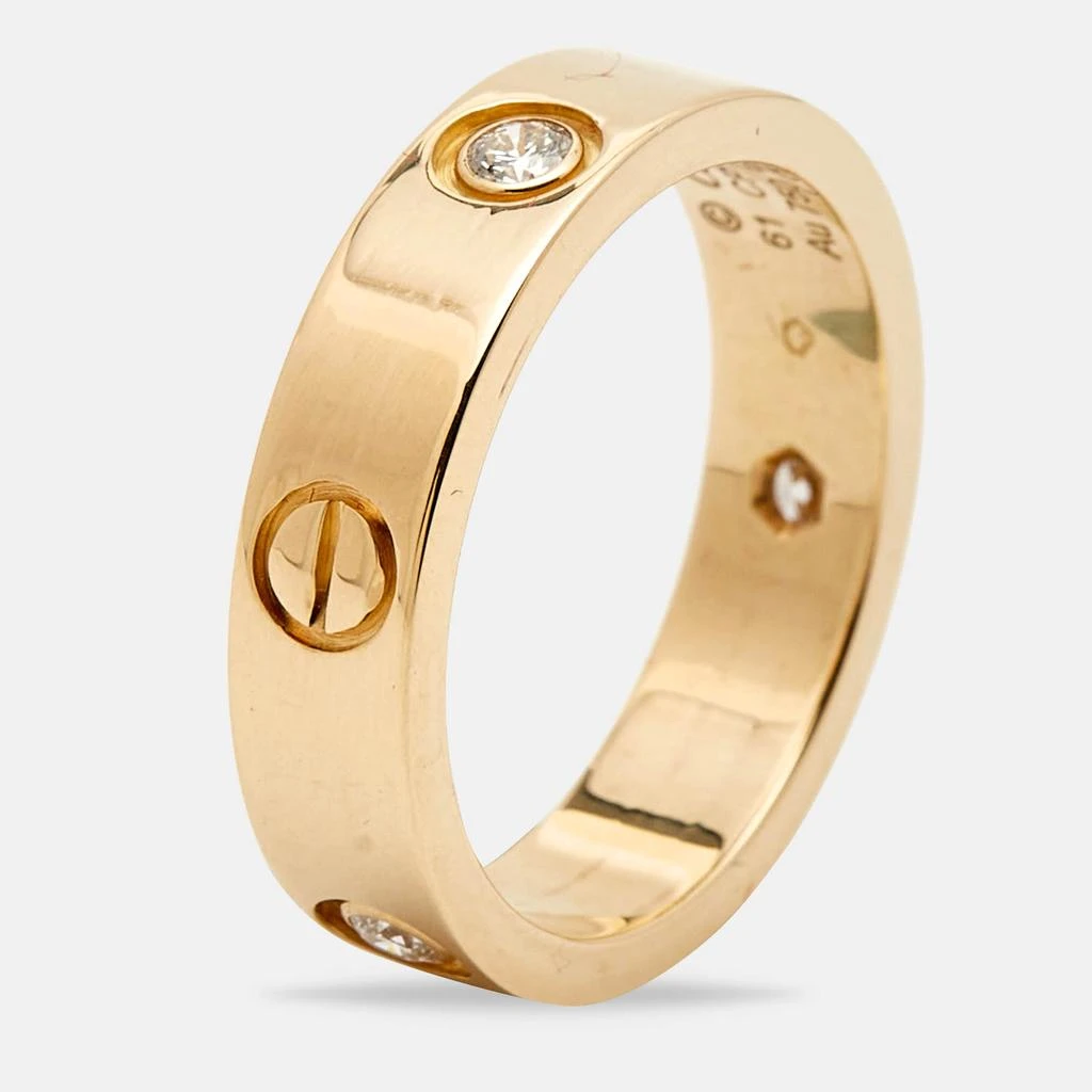 Cartier Cartier Love 3 Diamonds 18k Yellow Gold Ring Size 61 1
