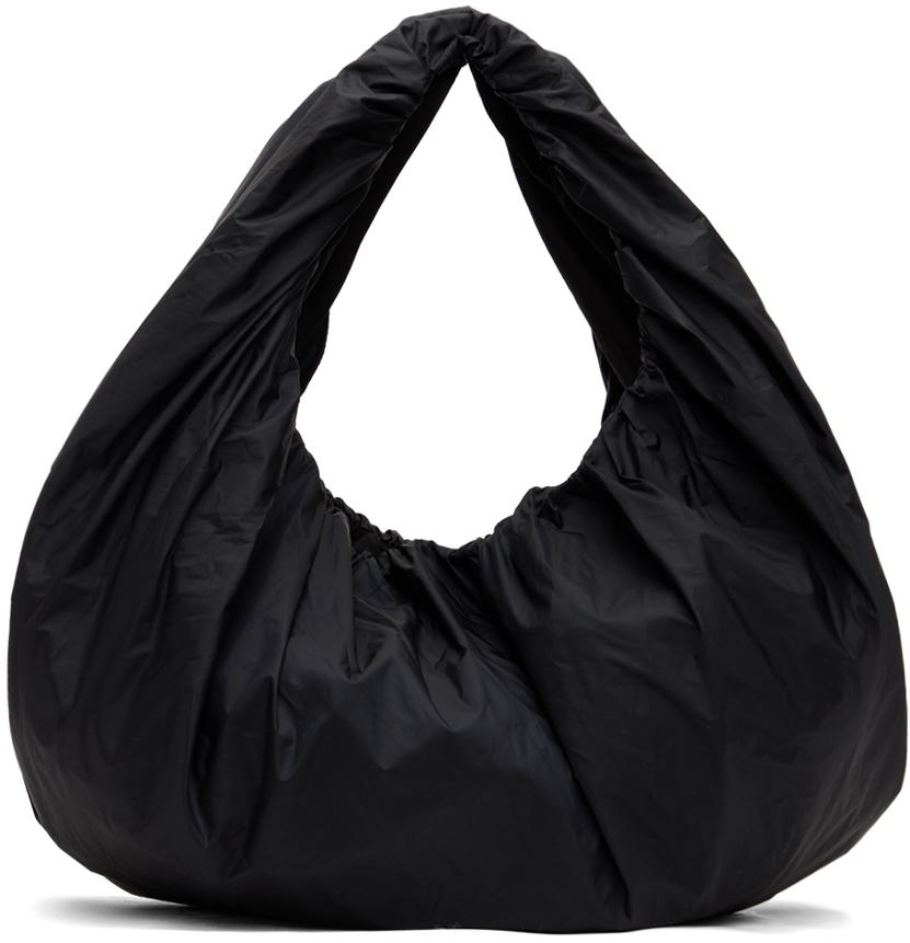 AMOMENTO Black Shirring Tote - Tote Bags - BeyondStyle