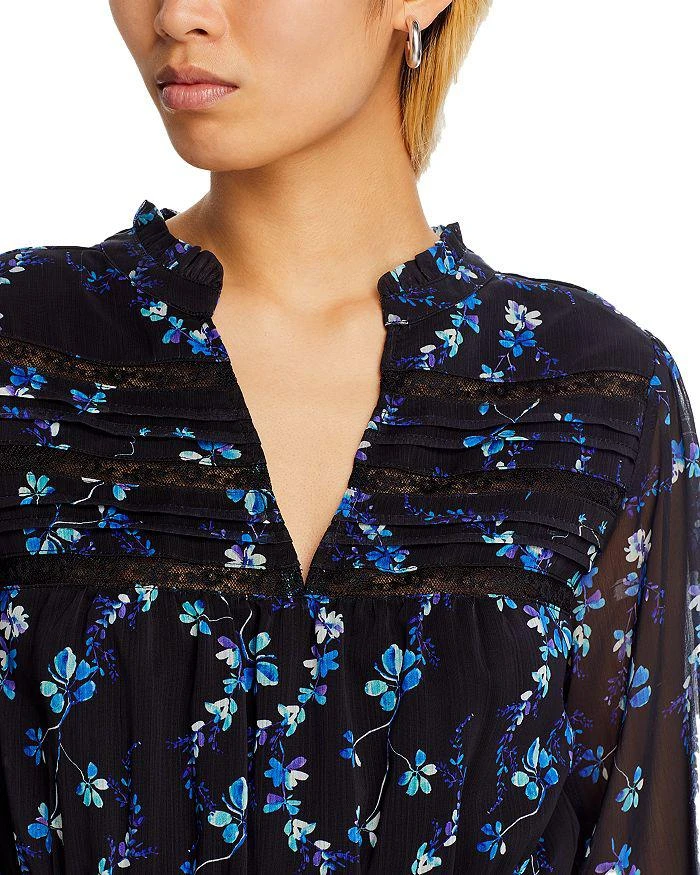 AQUA V Neck Long Sleeved Floral Print Dress - Exclusive 6