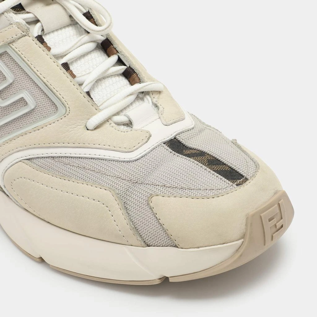 Shop Fendi Multicolor Mesh and Leather FF Athletic Low Top  display picture 2