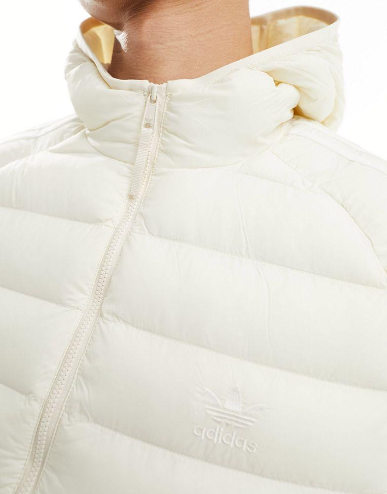 adidas Originals adidas Originals 3 stripe padded hooded jacket in off white Coats Free Shipping BeyondStyle