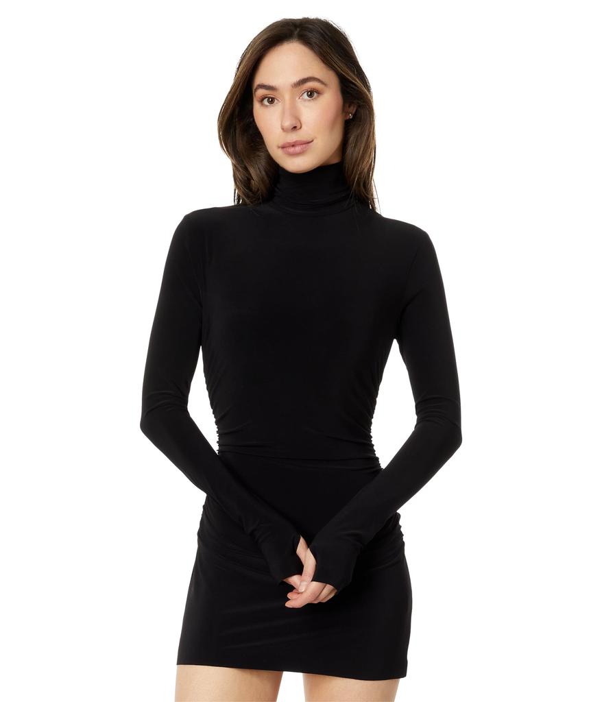 Norma Kamali Long Sleeve Turtleneck Super Mini Dress