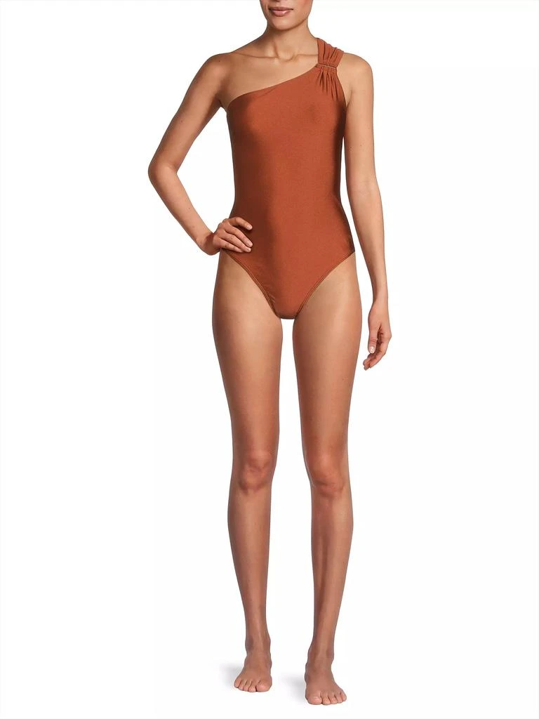 Milly Sam Gloss One-Shoulder One-Piece Swimsuit 2
