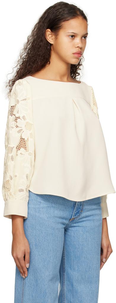 See by Chloé Off-White Embroidered Blouse