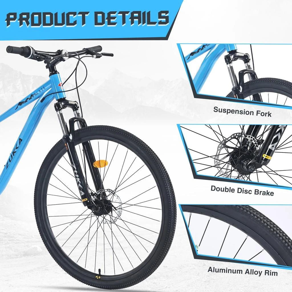 Streamdale Furniture 29" Single-Speed Mountain Bike with Front Suspension 4