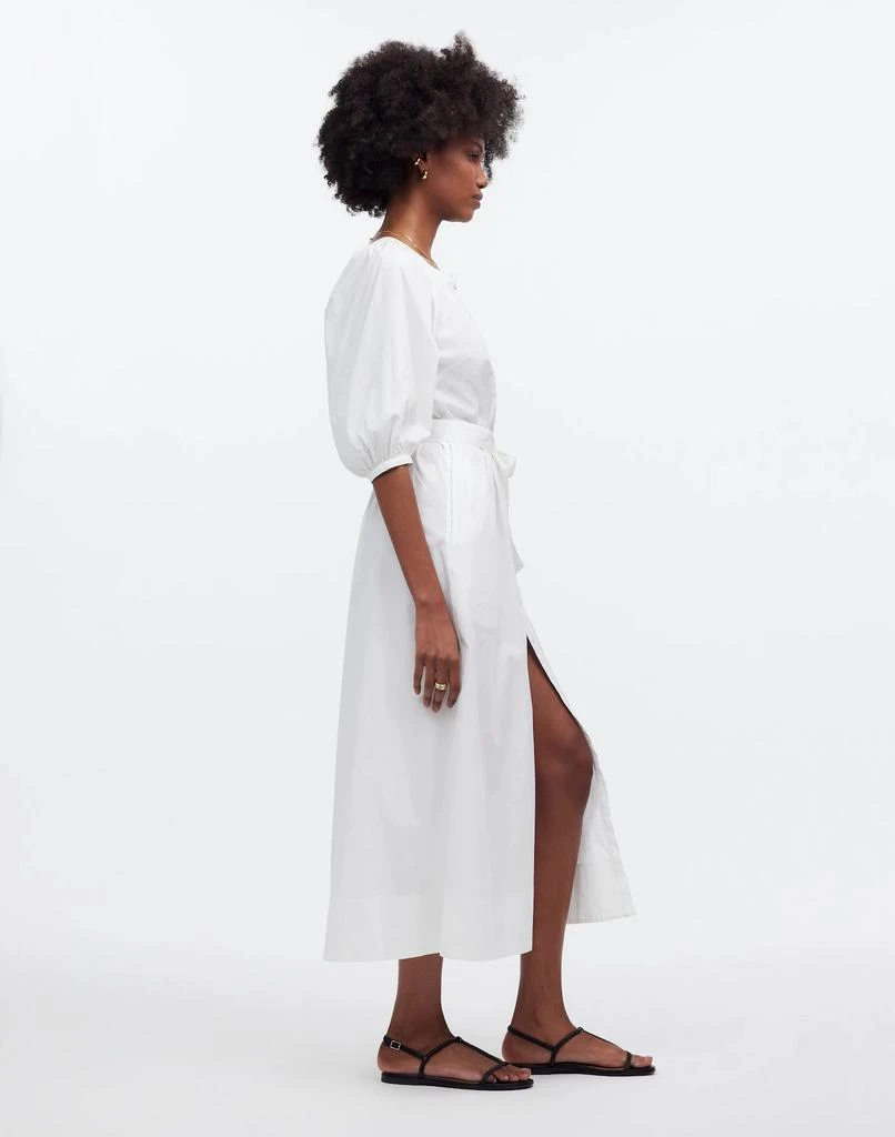 Madewell Tie-Waist Button-Front Midi Dress in Poplin 3