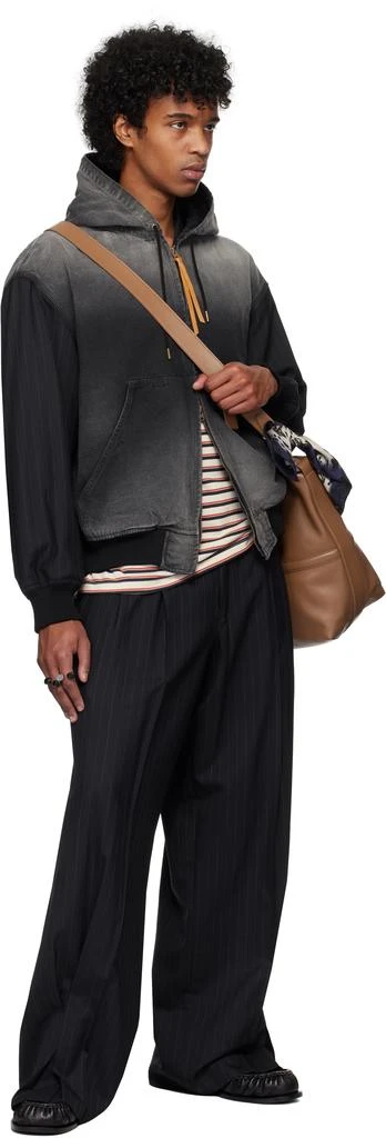 Khoki Black Vintage-Effect Work Jacket 4