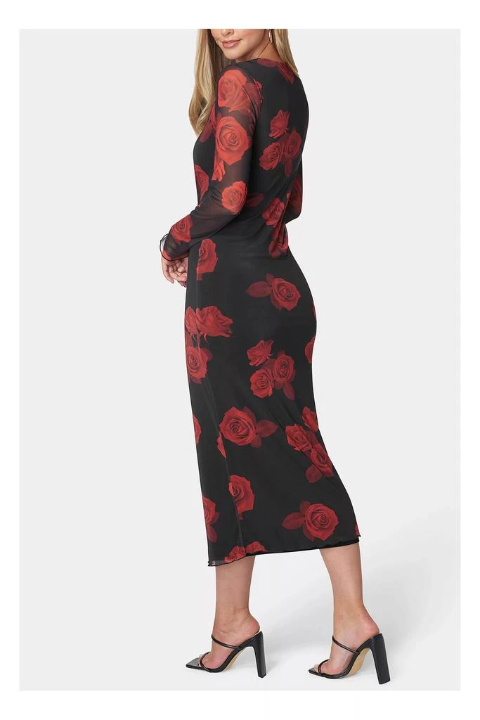bebe long sleeve dresses Bebe Bebe Long Sleeve Printed Floral Powermesh Maxi - Dresses & Skirts -  Free Shipping