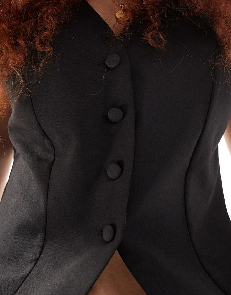 ASOS ASOS DESIGN nipped in waistcoat in black 3