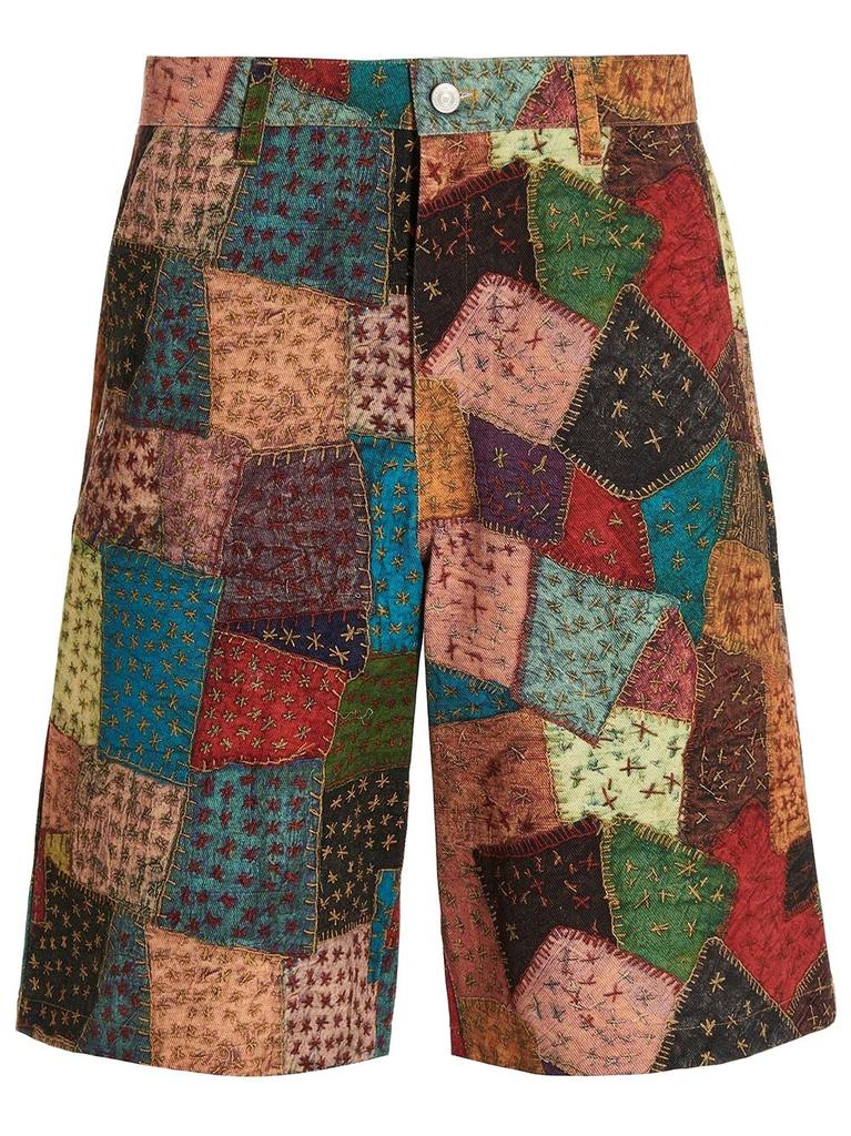 NA Patchwork print multicolored Bermuda Shorts