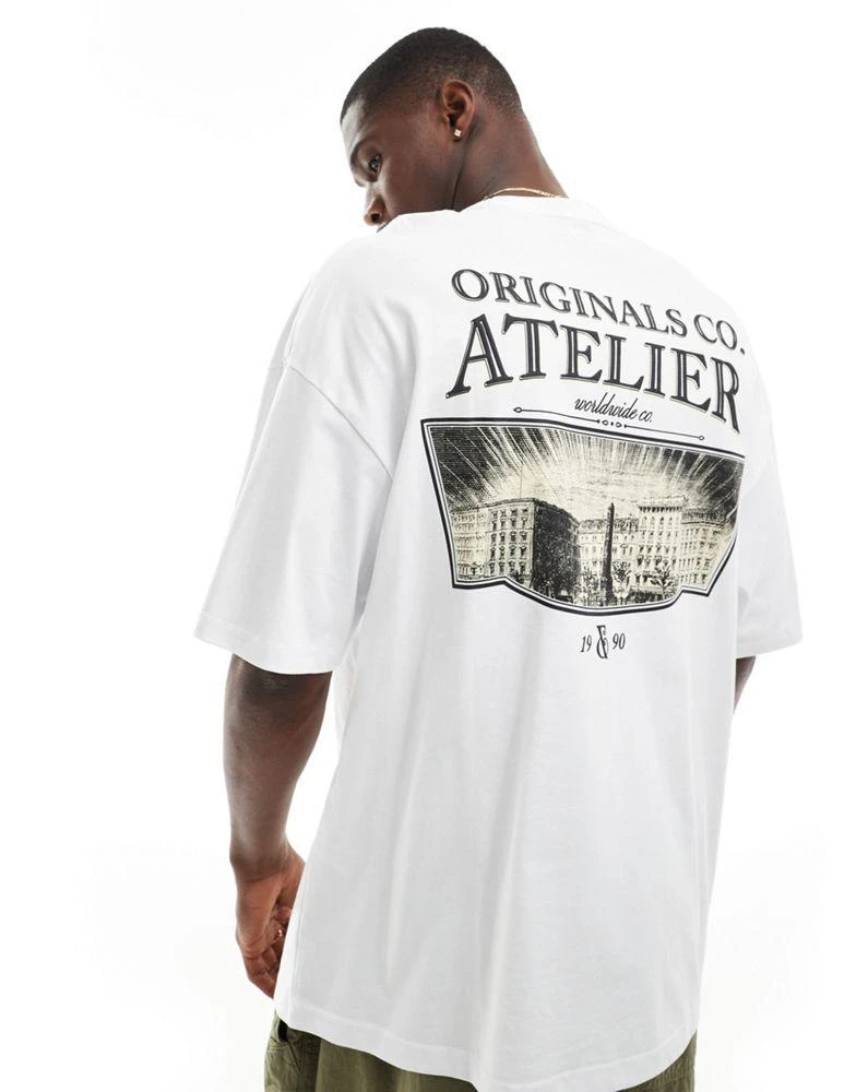 Jack & Jones Jack & Jones oversized t-shirt with atalier backprint in white 1