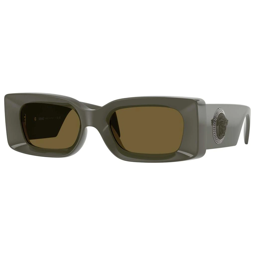 New! Versace VE4474U 549173 Stylish Olive Sunglasses, Unisex, Authentic Versace VE4474U 549173 Rectangle Dark Olive Green Sunglasses  main image 2