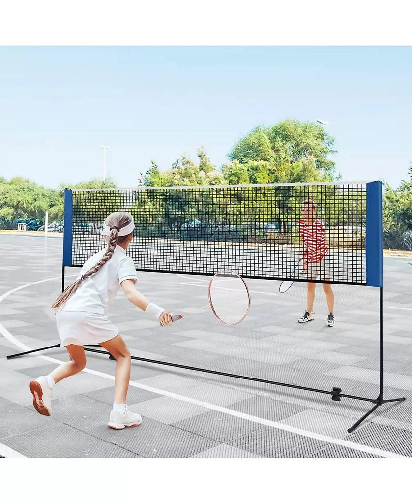 HONGGE 14 ft Adjustable Badminton Net Stand with Portable Carry Bag 8
