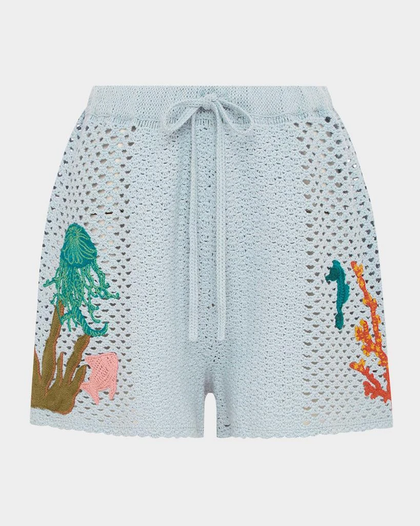 ALEMAIS Splash Crochet Shorts 1