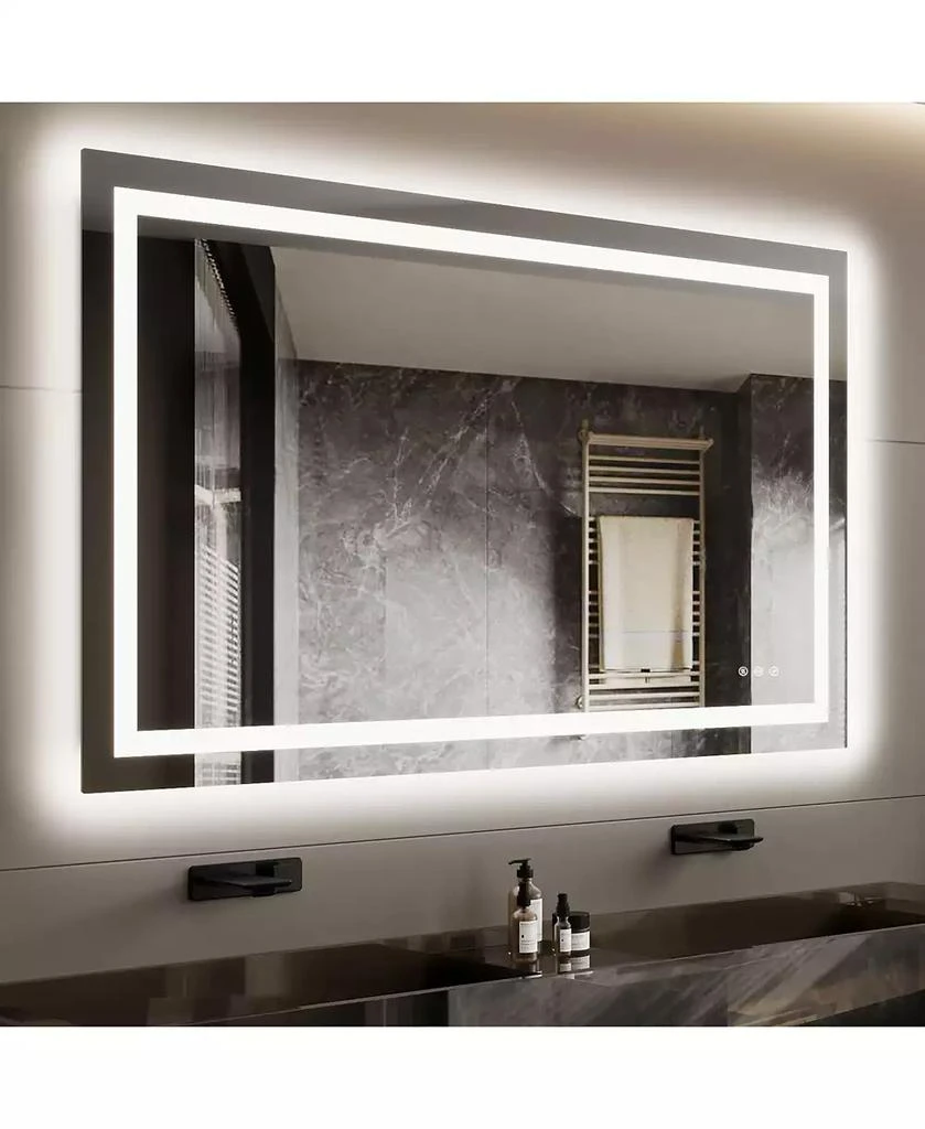 Homfan LED Bathroom Mirror with Front and Backlit Illumination, Dimmable Smart Vanity Mirror with Anti-Fog Feature, Memory Function