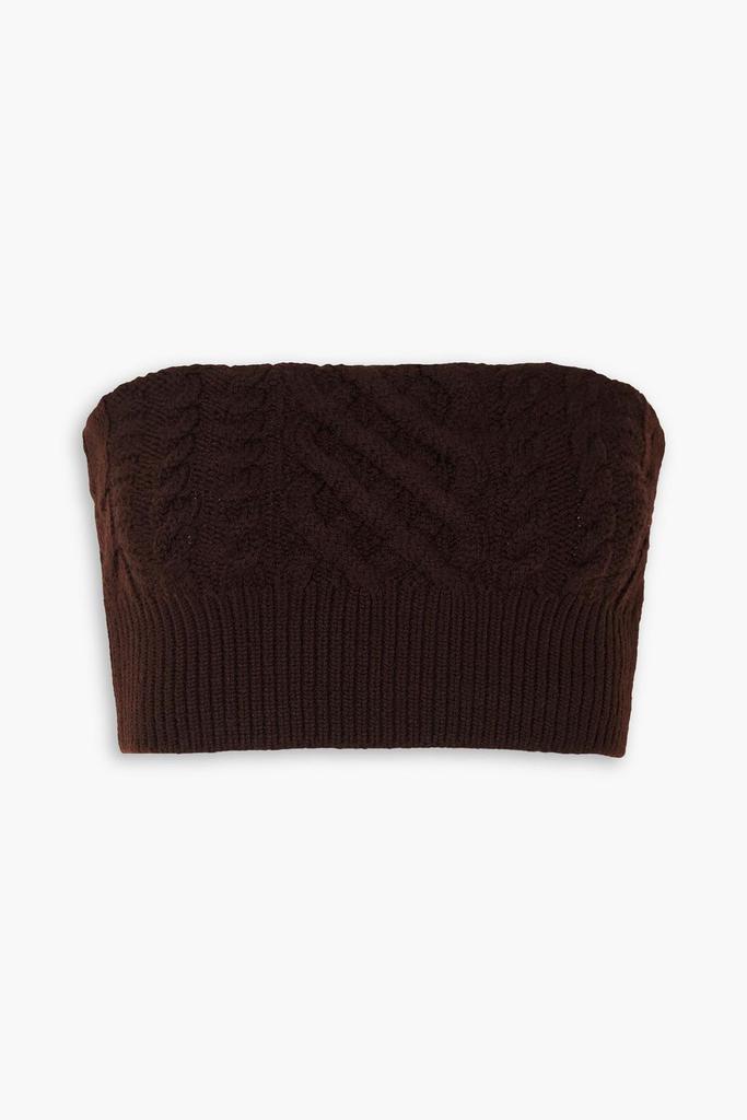 Emilia Wickstead Bimba strapless cropped cable-knit wool-blend top