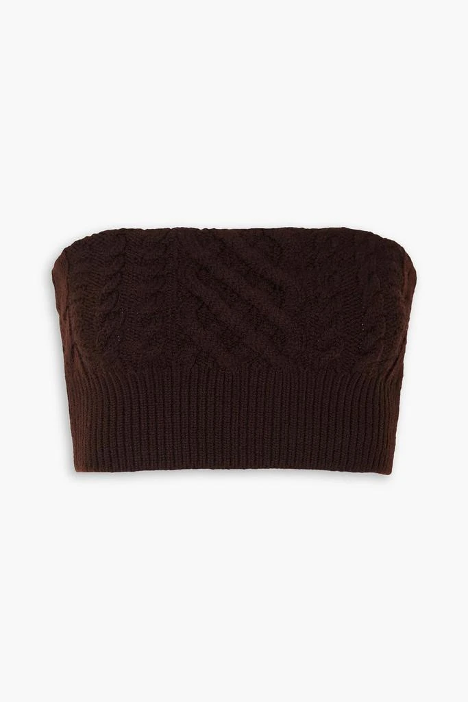 Emilia Wickstead Bimba strapless cropped cable-knit wool-blend top 1