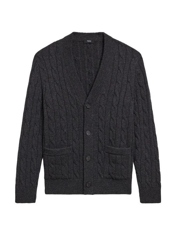 Theory Wool Cable-Knit Cardigan 4