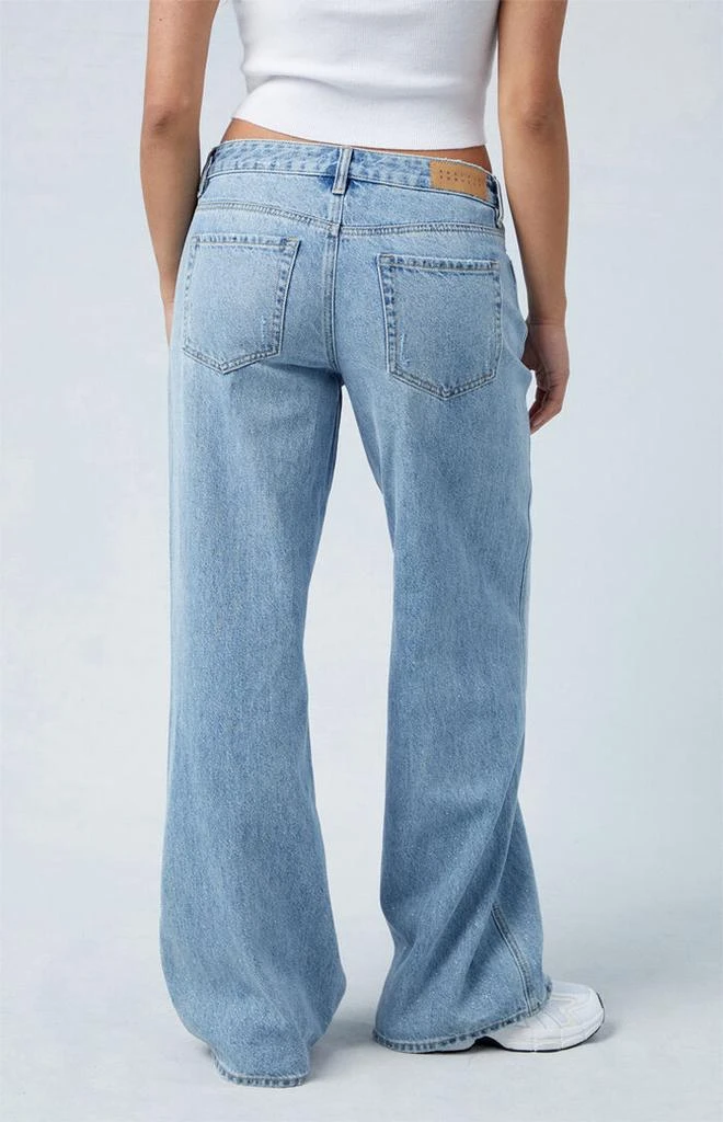 PacSun Eco Light Indigo Glitter Low Rise Baggy Jeans 3