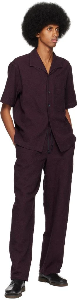 ABAGA VELLI Burgundy Palm Shirt 4