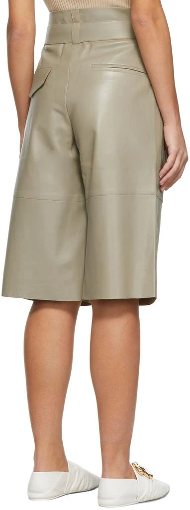 AERON Khaki Leather Carson Shorts 3