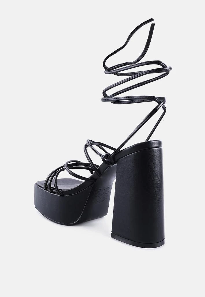 London Rag anvil metallic block heeled lace up sandals 3