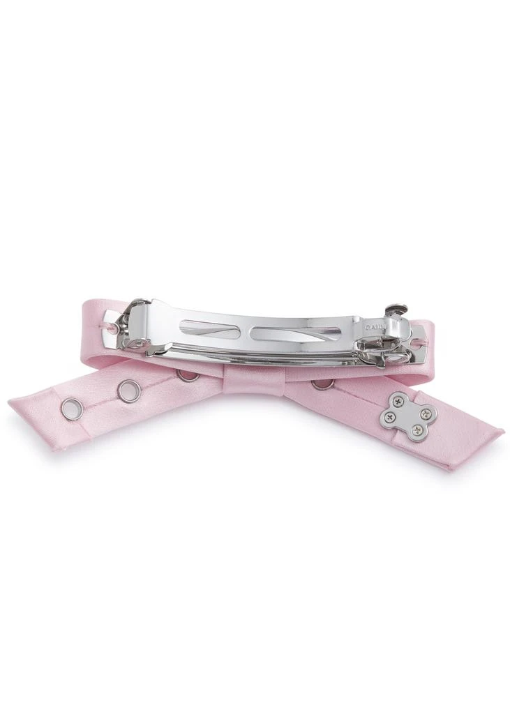 Ganni Bow eyelet-embellished satin hair clip 2