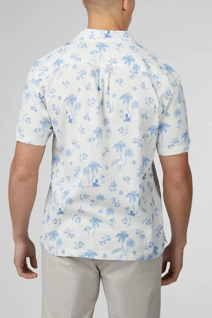 Ben Sherman Ben Sherman Resort Print Linen Blend Short Sleeve Shirt 4
