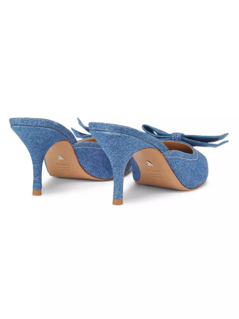 Schutz Claire Bow 75MM Denim Mules 3