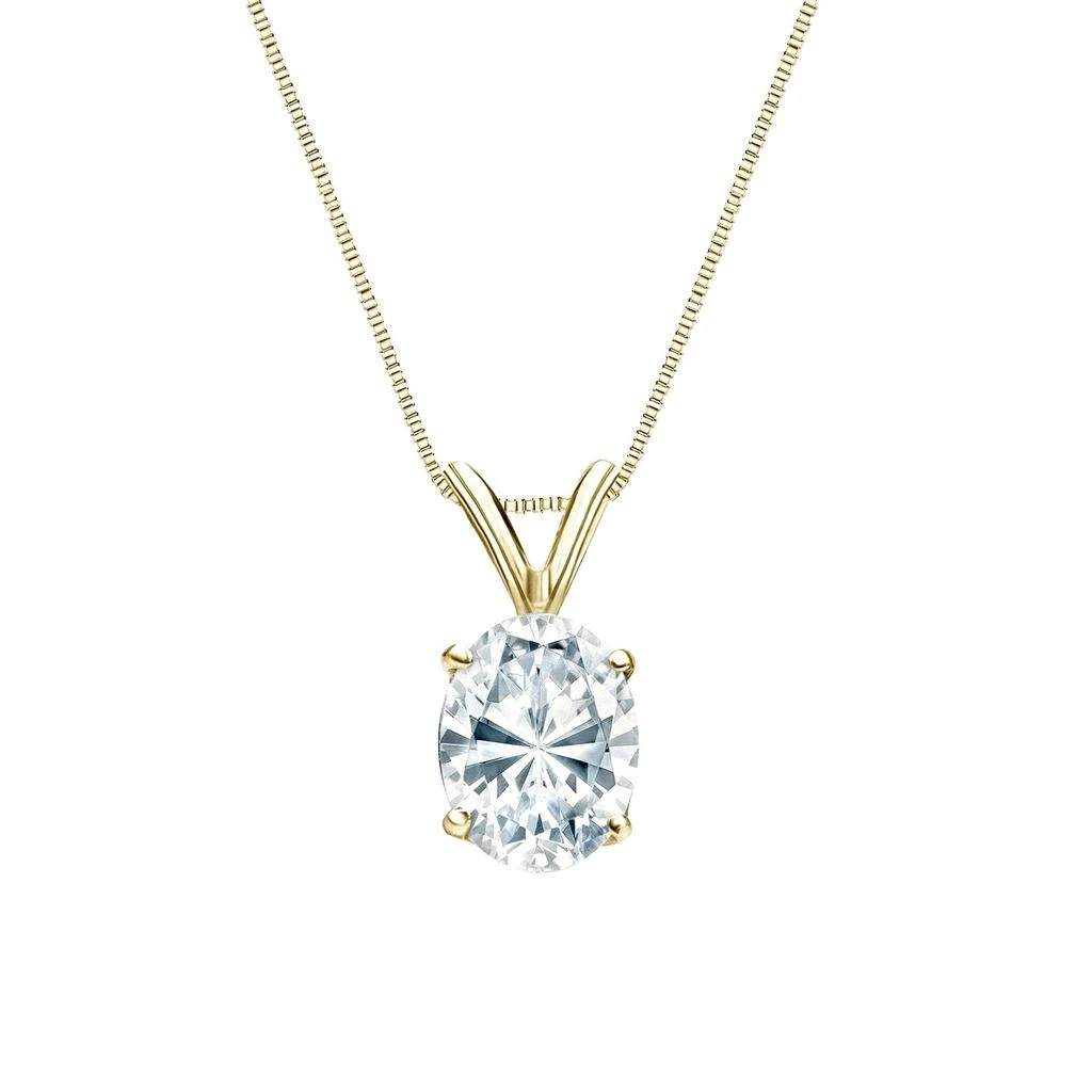Sabrina Designs Lab Grown Diamonds 14K Gold Lab Grown Diamond Oval Classic Solitaire Pendant 5.00CT