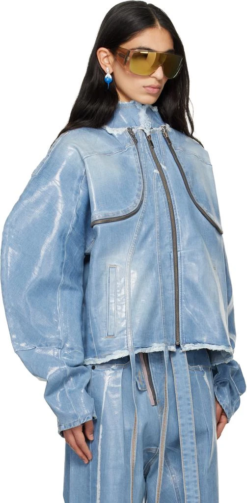 Ottolinger Blue Glazed Denim Zip Jacket 2