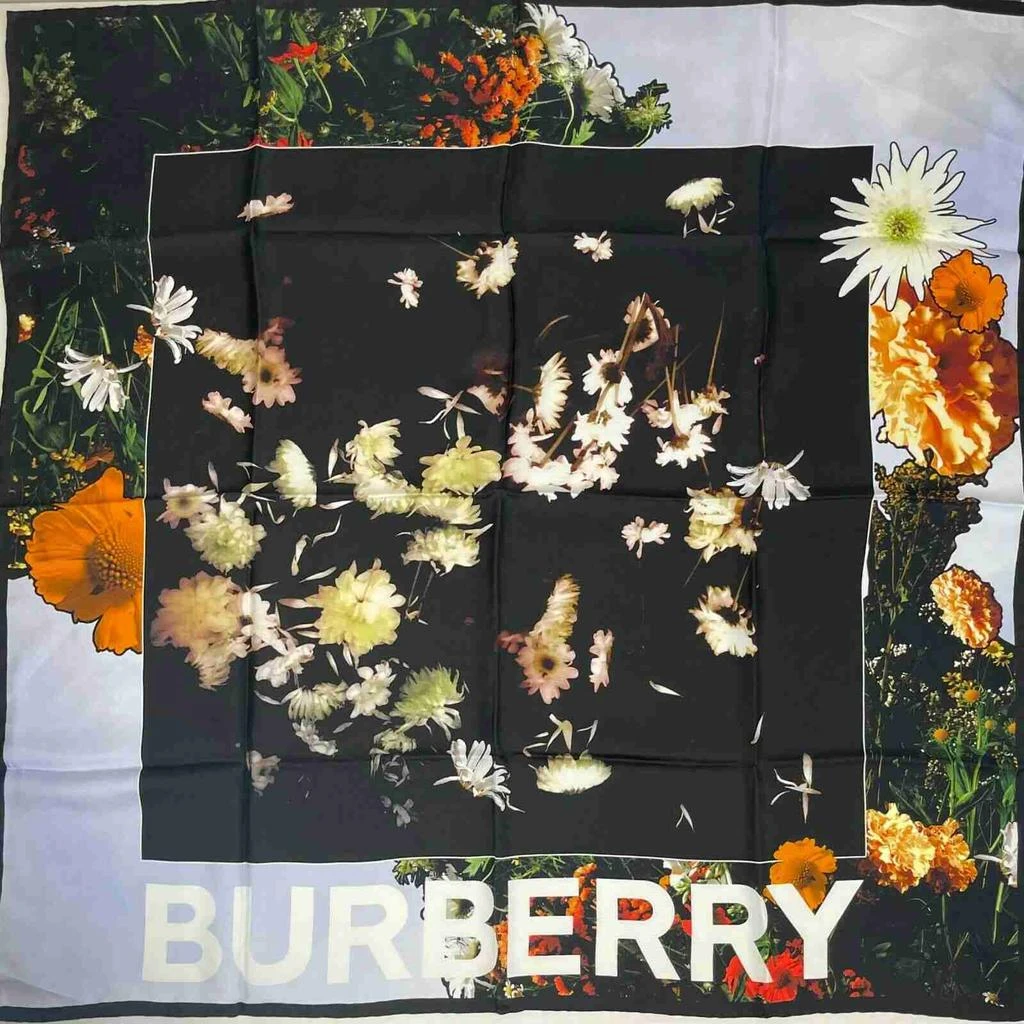 Burberry Women
s Silk Square Scarf with Flower Print