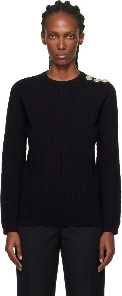 Balmain Black Monogram Sweater 1