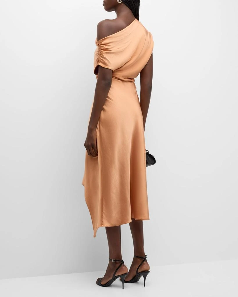 A.L.C. Jasmine Draped Satin Midi Dress 4
