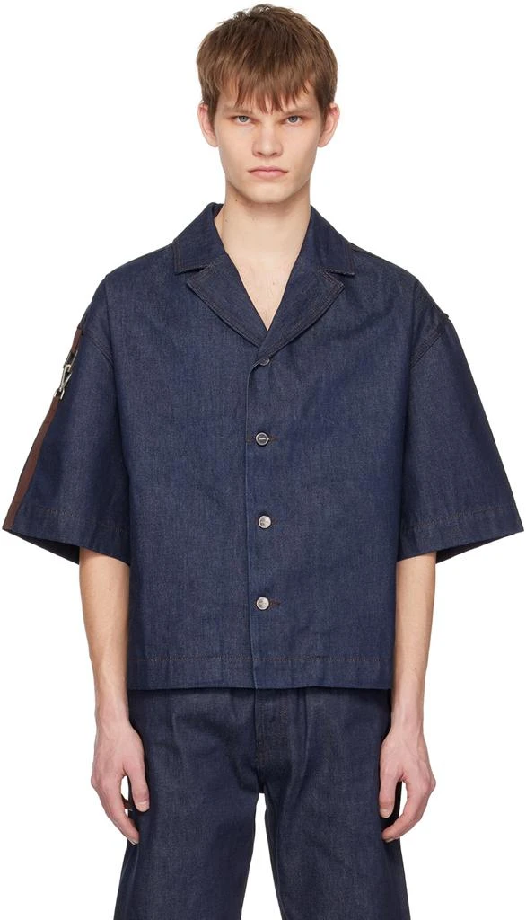 Jacquemus Navy Le Raphia 'La chemise de Nîmes Cuerd' Denim Shirt 1