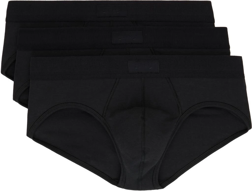 SKIMS Three-Pack Black SKIMS Cotton Briefs
