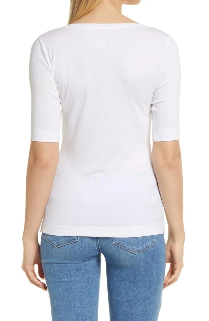 Caslon Ballet Neck Cotton & Modal Knit Elbow Sleeve Tee 2
