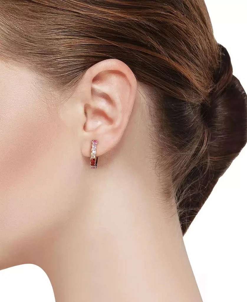 Unwritten Multi Pink Cubic Zirconia and Enamel Heart Butterfly Stud and Hoop Earring Set 3