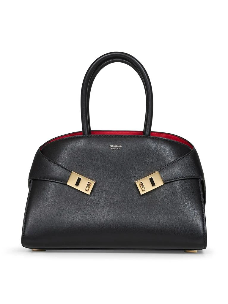 Salvatore Ferragamo FERRAGAMO | Black Hug (M) top handle bag | Women | PZ 2