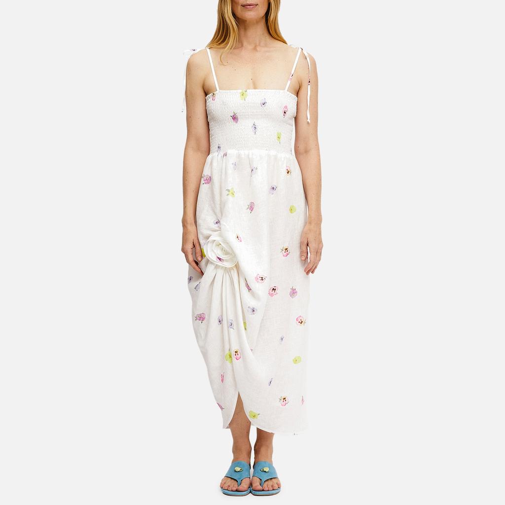 Sleeper Sleeper Atlanta Linen Rosette Strap Dress