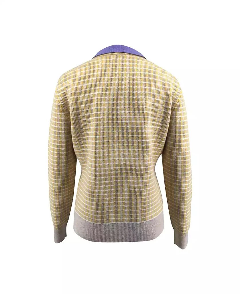 Bellemere New York Bellemere Women's Merino Tweed Pullover With Pearl Polo Collar Sweater 2